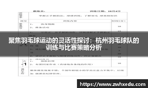 聚焦羽毛球运动的灵活性探讨：杭州羽毛球队的训练与比赛策略分析
